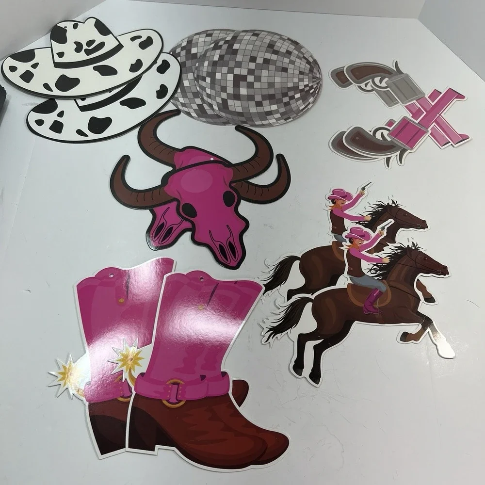 Yoqipati Party Decorations Girls OS Pink New Cowgirl Bachelorette 50Pc Set